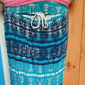 Ana blue maxi skirt with side slips